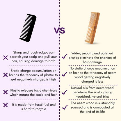 Little Extra Dual Tooth Neem Wood Comb - Distacart