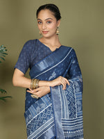 Thumbnail for Astita Cotton Blue Saree