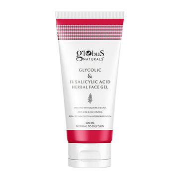 Globus Naturals Glycolic & 1% Salicylic Acid Herbal Anti Acne Face Gel - Distacart