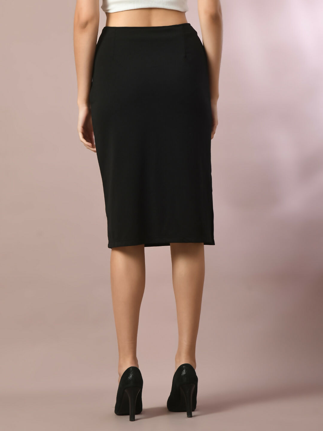 Myshka Women's Black Solid Knee Length Party Embellished Skirts - Distacart