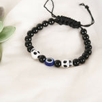 Thumbnail for NVR Men & Women Black Evil Eye Adjustable Bracelet - Distacart