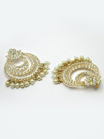 Thumbnail for NVR Women Gold-Plated Kundan Handcrafted Chandbalis Earrings - Distacart