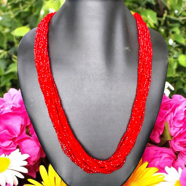 Inhanns Crystal Beads Luxe Edition – Multi-Layered Necklace - Red - Distacart