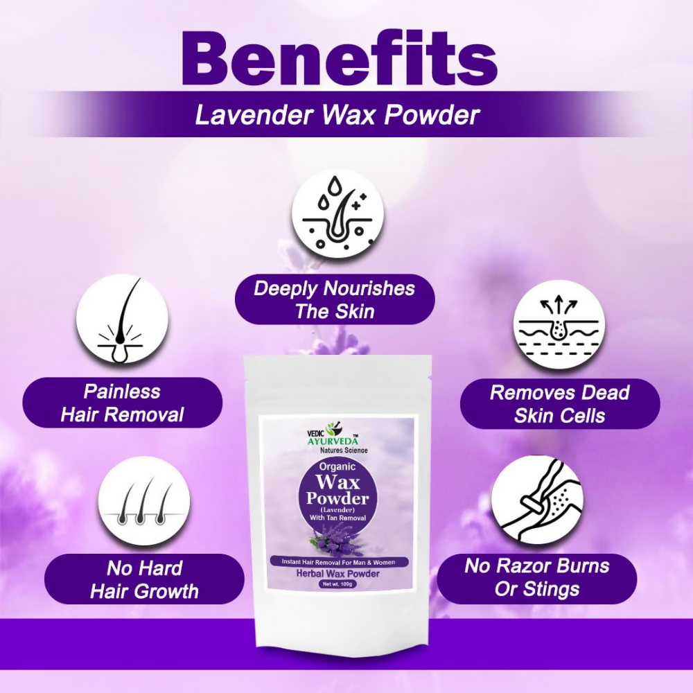 VedicAyurveda Herbal Wax Powder - Lavender - Dista