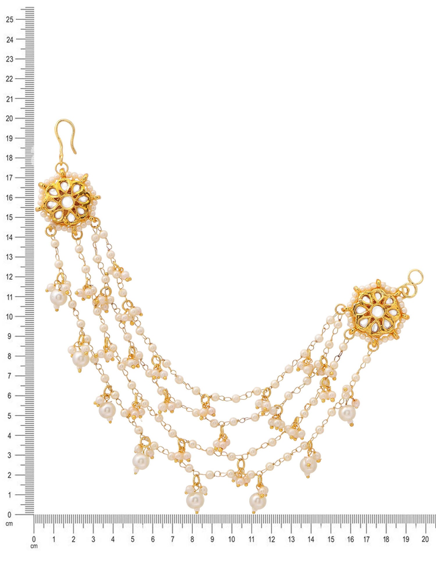 Ruby Raang Gold Kundan and Pearl Chain (set of 2)