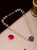 Ruby Raang Blue Meenakari & Pearl Choker - Distacart