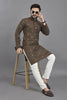Anaita Brown Weaving Linen Cotton Straight Kurta - Distacart