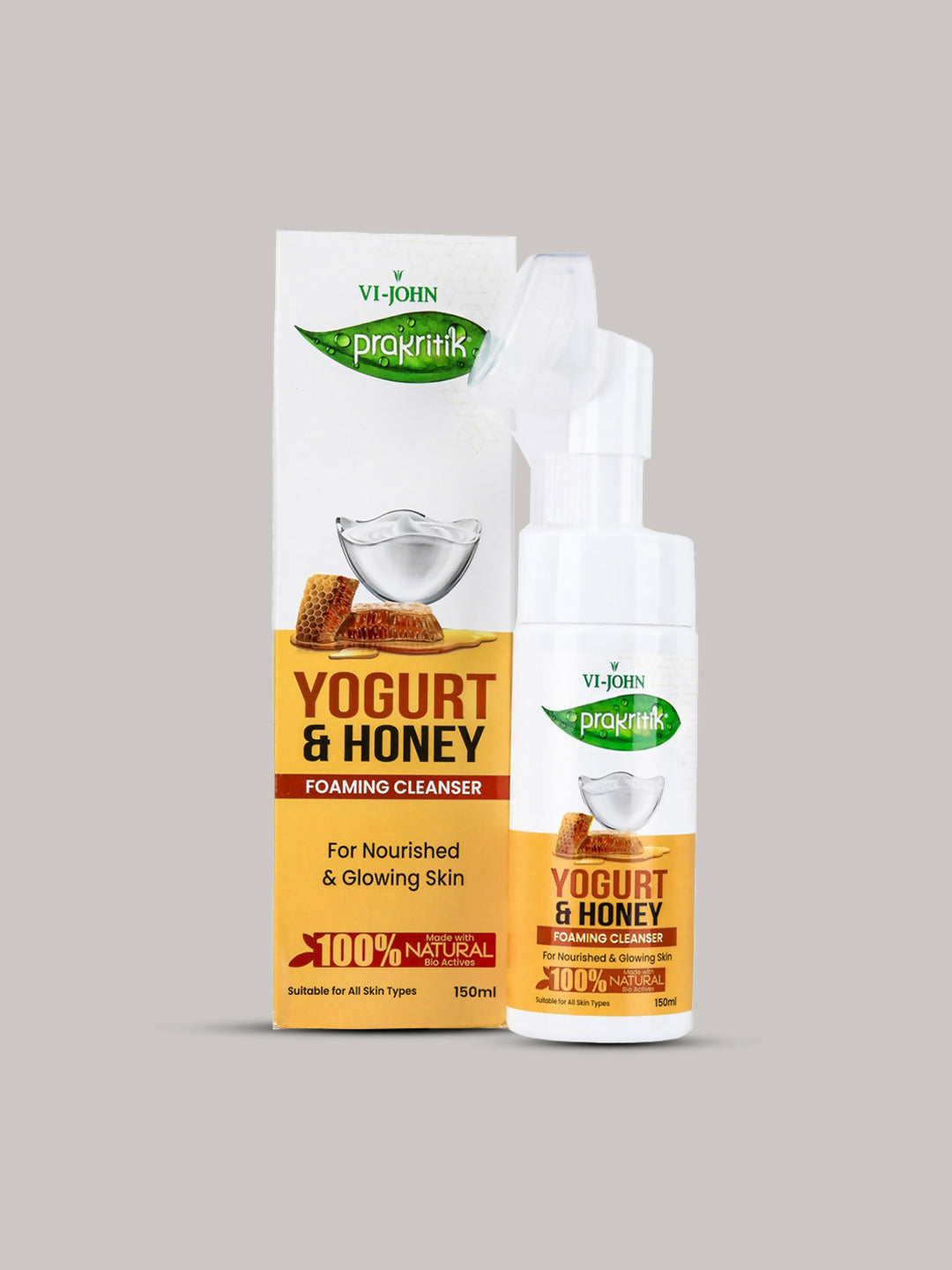 VI-JOHN Prakritik Yogurt & Honey geling Face wash Restores glow, Made With 100% Natural Bio Actives