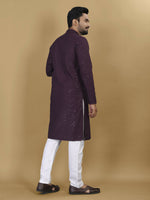 Thumbnail for Anaita Purple Embroidered Rayon Straight Kurta - Distacart
