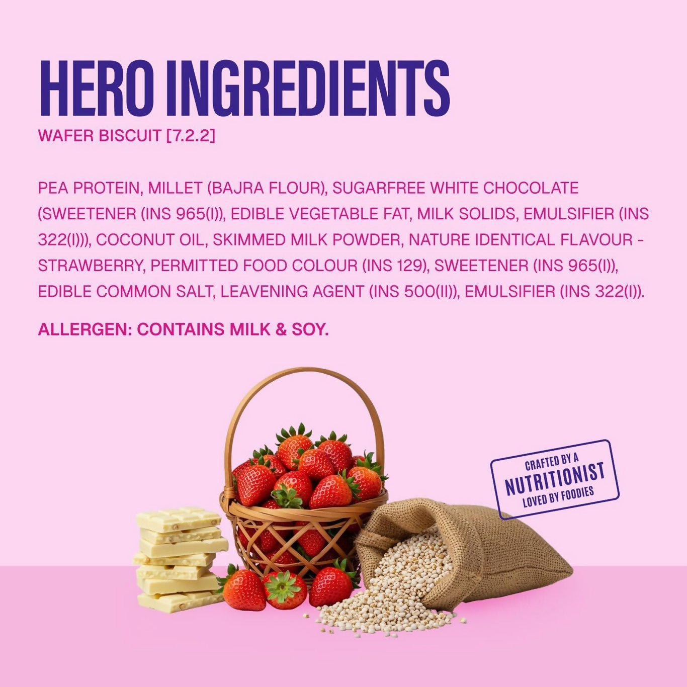 Phab Millet Wafer - Strawberry Protein Wafer - Dista