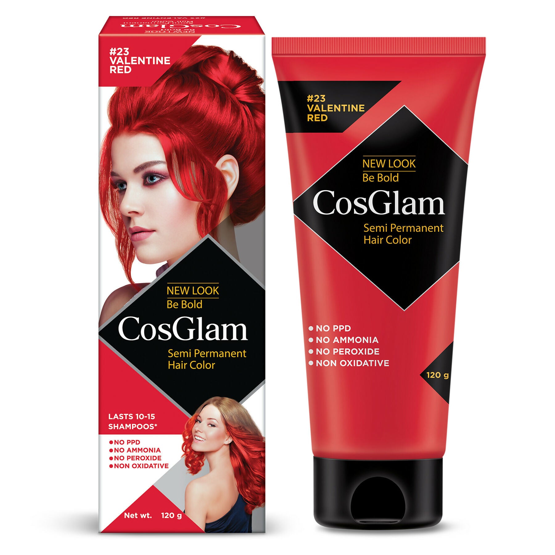 Cosglam Semi Permanent Hair Color for Women & Men (#23 Valentine Red) - Distacart