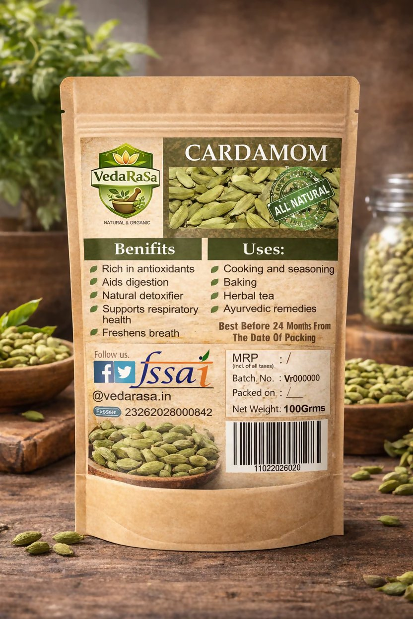 VedaRasa Raw Green Cardamom - Distacart