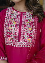 Thumbnail for Rani-Pink-Silk-Blend-Casual-Wear-Embroidery-Work-Readymade-Salwar-Suit-VV-9501-PINK-D(2)