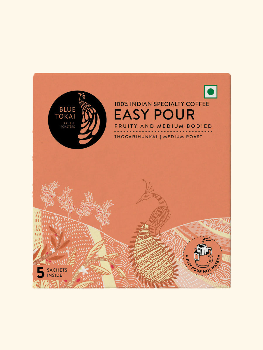 Blue Tokai Thogarihunkal Estate Medium Roast Easy Pour Sachets - Distacart