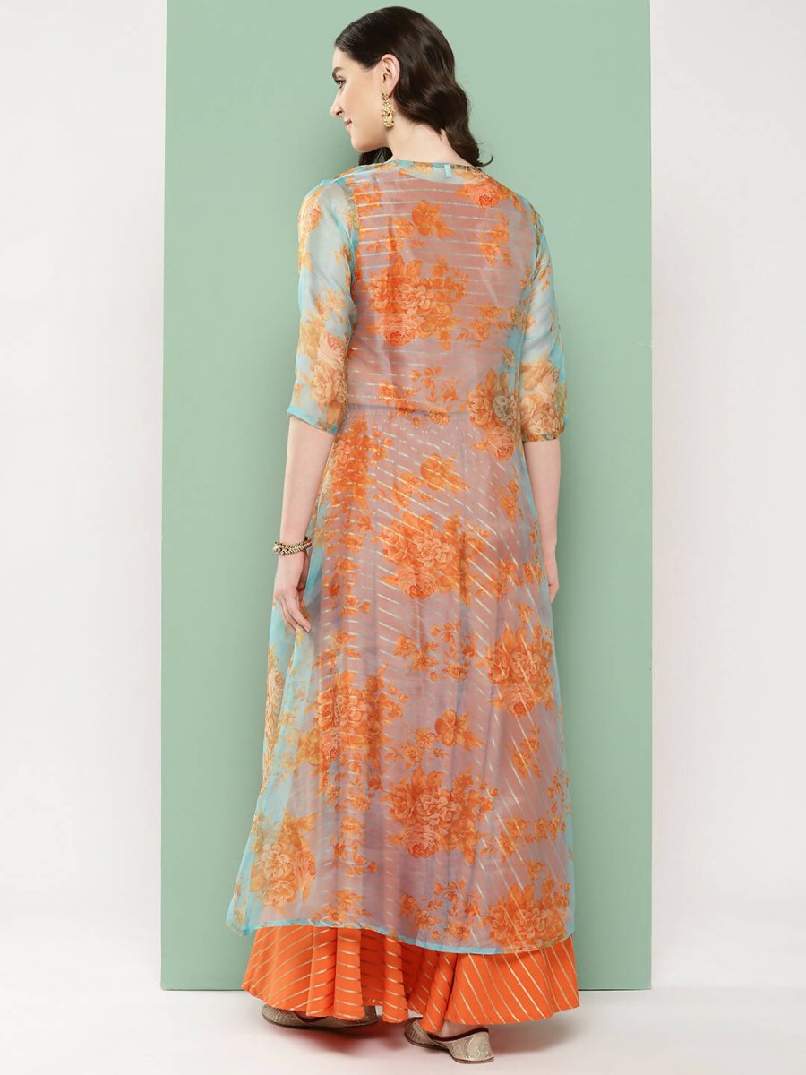 Ahalyaa Women's Traditional Wear Co-ods - Orange - Distacart