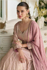 Thumbnail for Anaita Purple Real Georgette Readymade Anarkali Gown with Embroidery & Sequence Work - Distacart