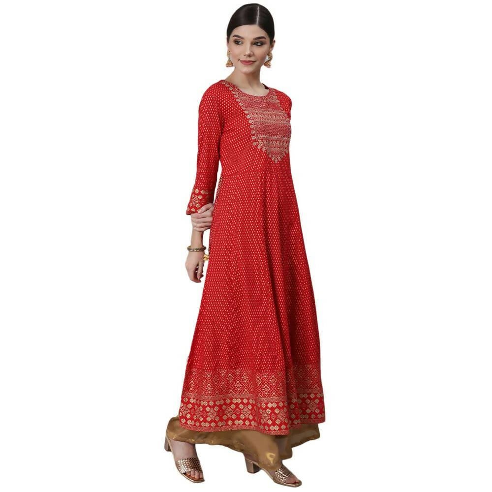 Anubhutee Women's Rayon Red Kurta Set - Distacart