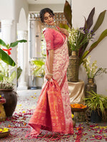 Thumbnail for Shree Shyam Fashion Cream Soft Silk Saree - Distacart