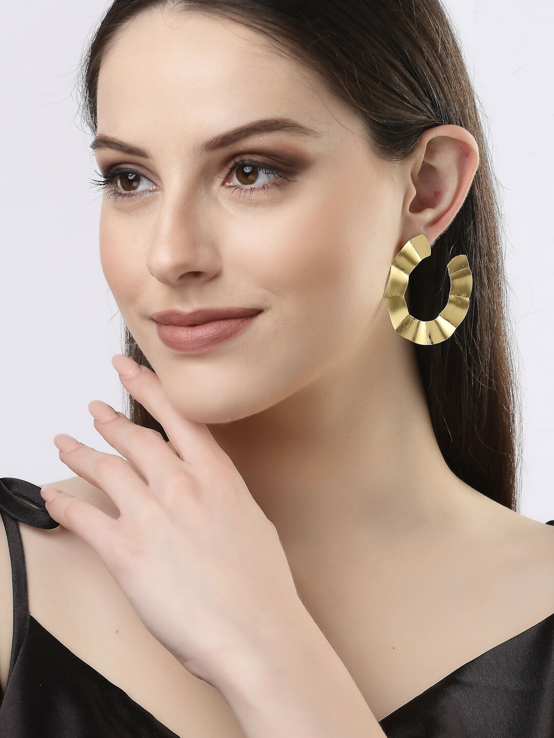 NVR Women Gold-Plated Contemporary Drop Earrings - Distacart