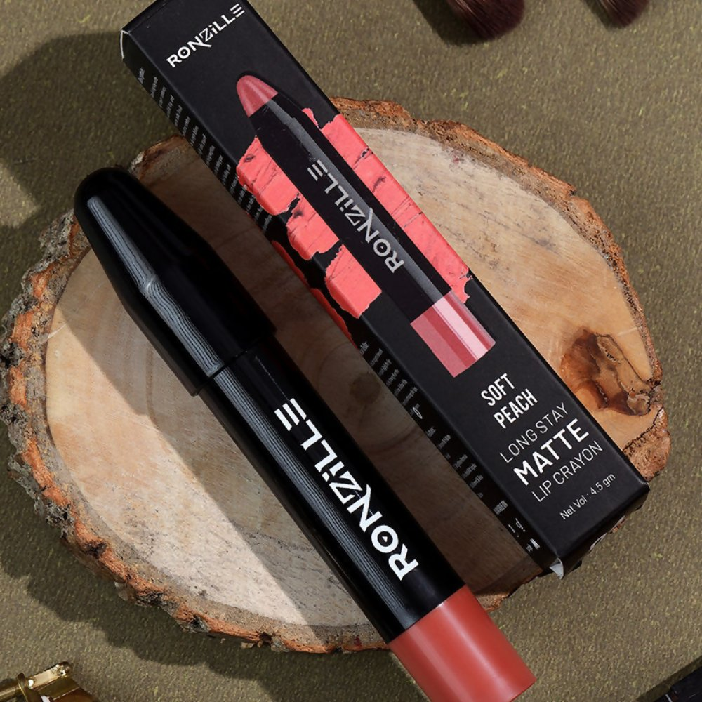 Ronzille Long Stay Matte Lip Crayon - Soft Peach - Dista