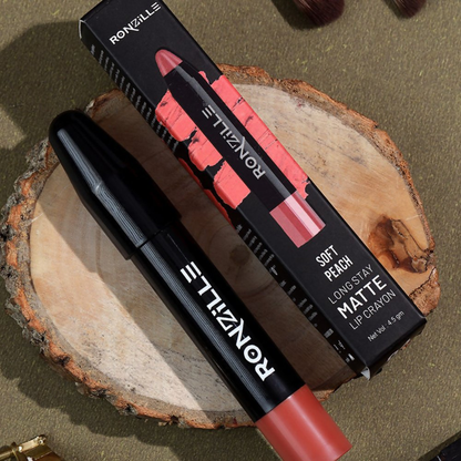 Ronzille Long Stay Matte Lip Crayon - Soft Peach - Dista