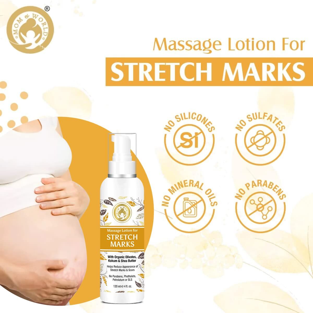 Mom & World Massage Lotion For Stretch Marks - Distacart