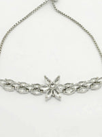 Thumbnail for NVR Women Silver-Plated Handcrafted American Diamond Link Bracelet - Distacart
