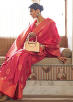 Thumbnail for Dior Pink Tussar Banarasi Silk Designer Saree - Emponline - Distacart