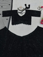 Thumbnail for Preksha Creation Black Foux Gorgette With Thread With Sequnce Women Lehanga Choli - Distacart