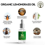 Thumbnail for Ivory Natural Organic Lemongrass Oil Pure & Premium Essential Oil For Face, Scalp & Skin - Distacart
