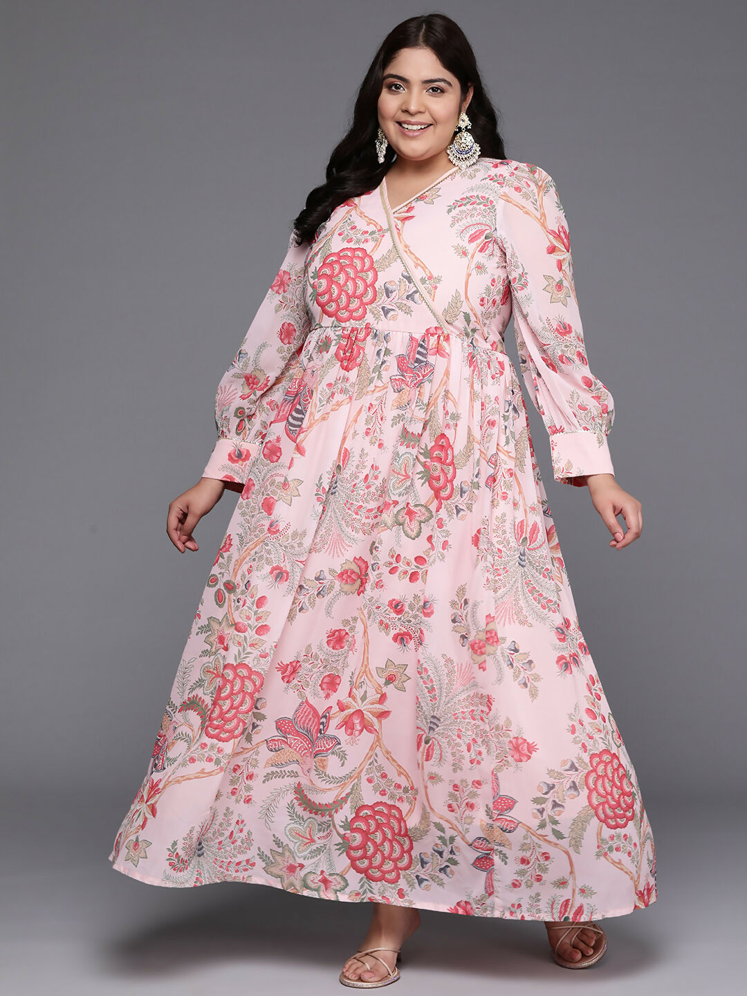 Ahalyaa Women's Traditional wear Ethnic Dress - Pink - Distacart