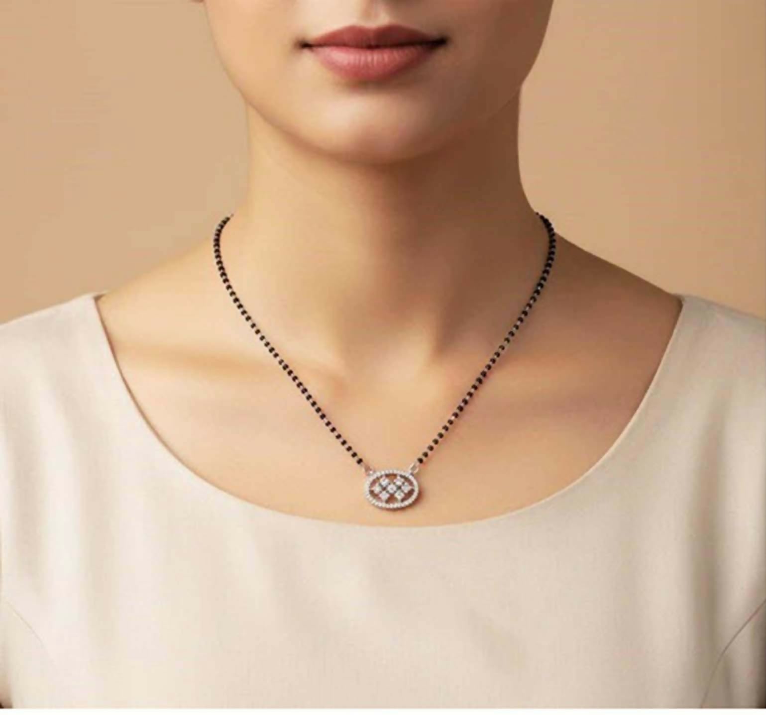 Joban Fashion Women White Ad Mangalsutra