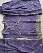 Thumbnail for KC Lilac Ethnic Wear Ready Made Chinon Suit For Women - Dista