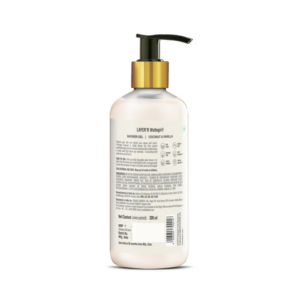 Layerr Wottagirl Coconut & Vanilla Shower Gel - Distacart