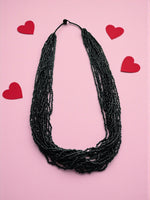 Thumbnail for Inhanns Rangsaaz 20-Layer Luxe Long Beaded Only Necklace - Black Only Neckalce 20 Layer Long - Distacart