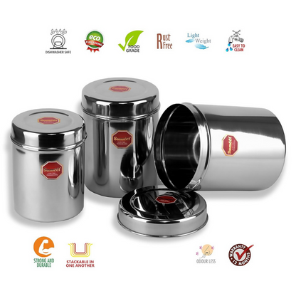 Sumeet Stainless Steel Vertical CanistersUbha DabbaStorage Containers - Dista