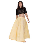 Thumbnail for Asmaani Beige Color Golden Zari Work Maxi Skirt