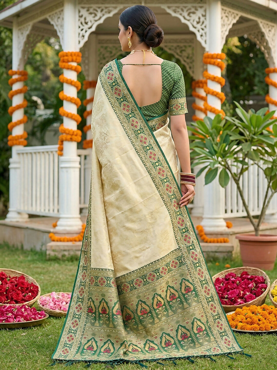 Shree Shyam Fashion Green Soft Silk Saree - Dista