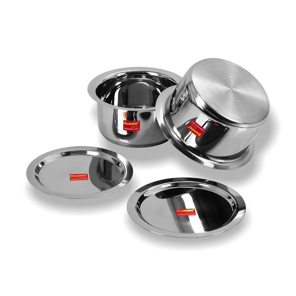 Sumeet Stainless Steel Induction Bottom Induction & Gas Stove Friendly Container Set - Dista