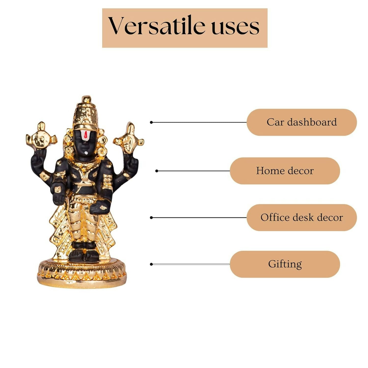 House Of Wemy 24k Gold Plated Premium Balaji Statue - Distacart