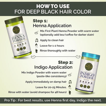 First Plant Natural Hair Dye Combo Pack For Black - Distacart