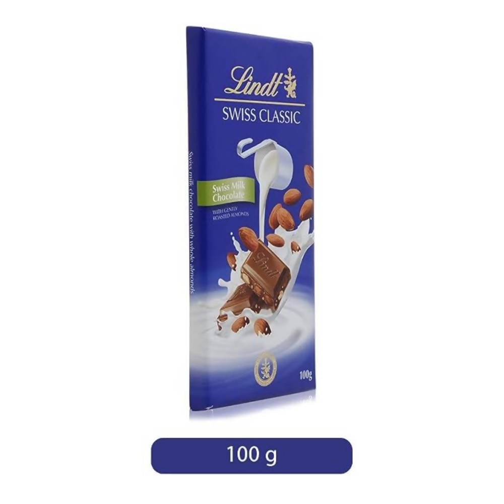 Lindt Swiss Classic Bar Chocolate, Almond - Dista