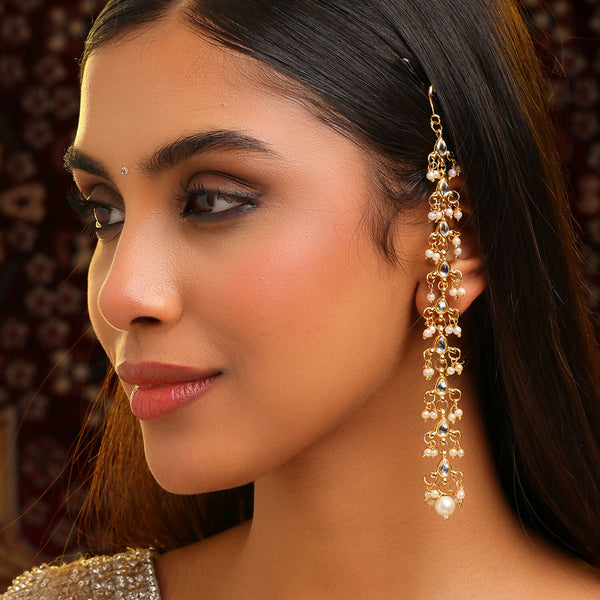 Ruby Raang Pearl And Stones Earrings - Distacart