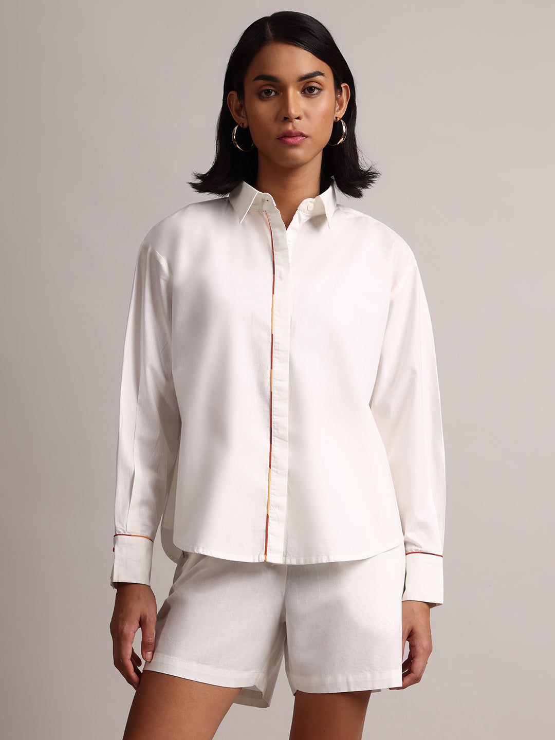 Zaccai Women's White Poplin Solid Co-Ords - Distacart