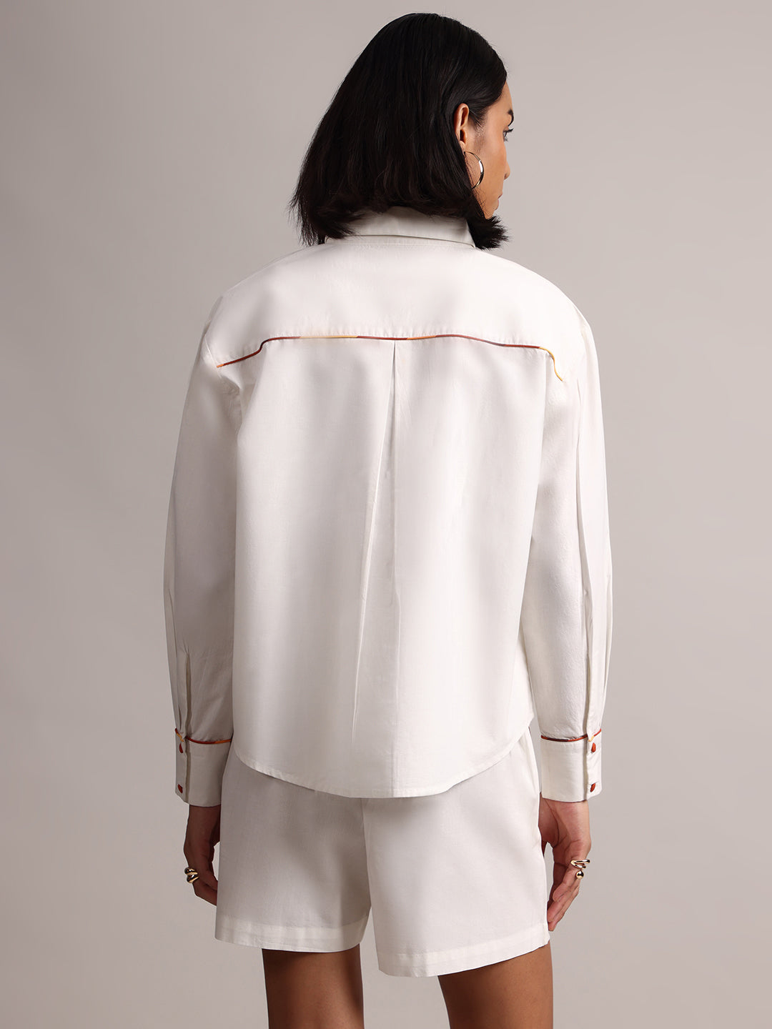 Zaccai Women's White Poplin Solid Co-Ords - Distacart