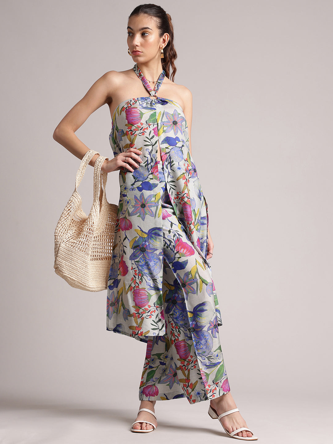Zaccai Women's Multi Muslin Floral Co-Ords - Distacart