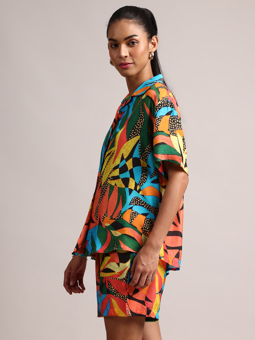 Zaccai Women's Multi Muslin Tropical Co-Ords - Distacart
