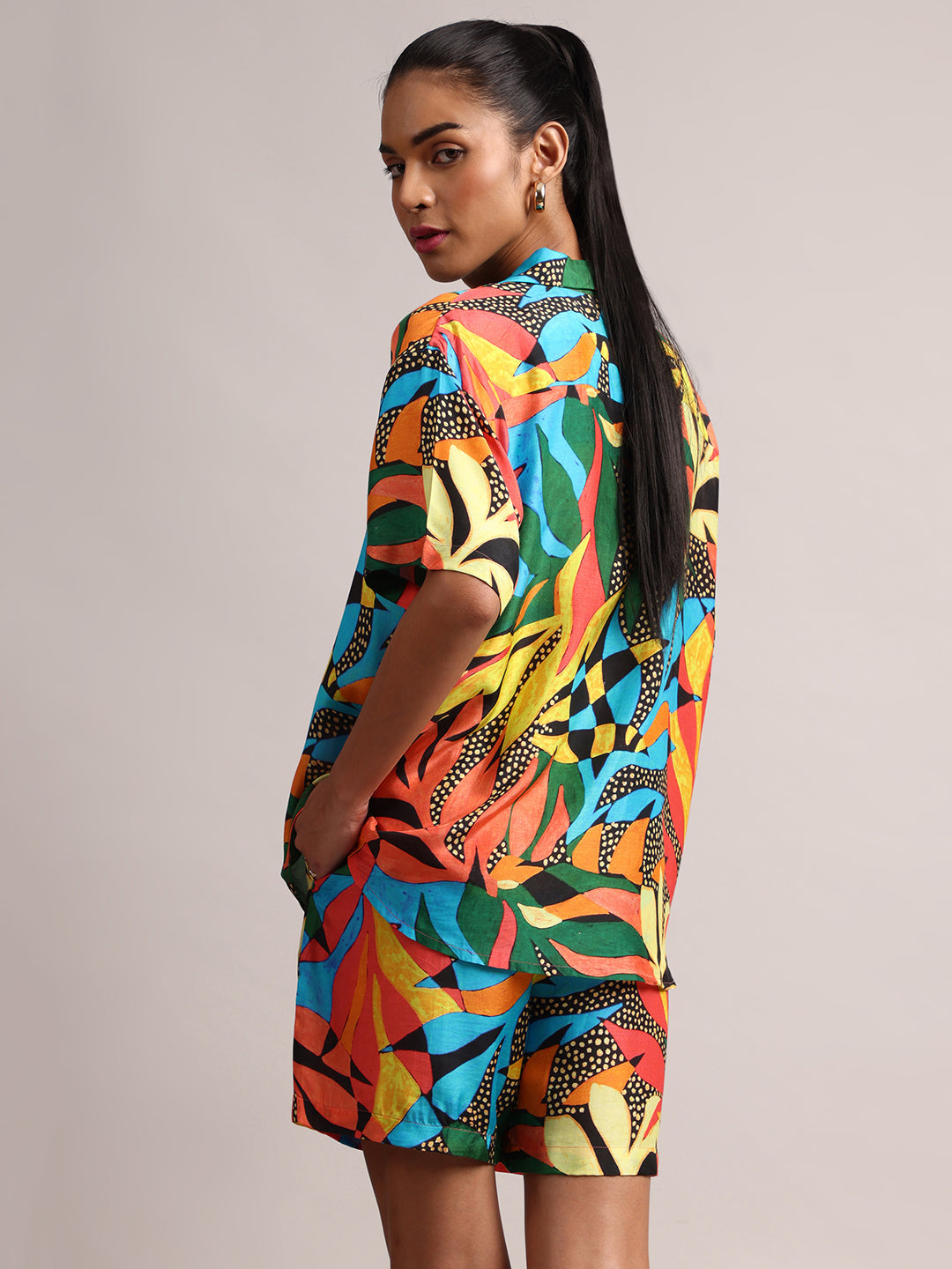 Zaccai Women's Multi Muslin Tropical Co-Ords - Distacart