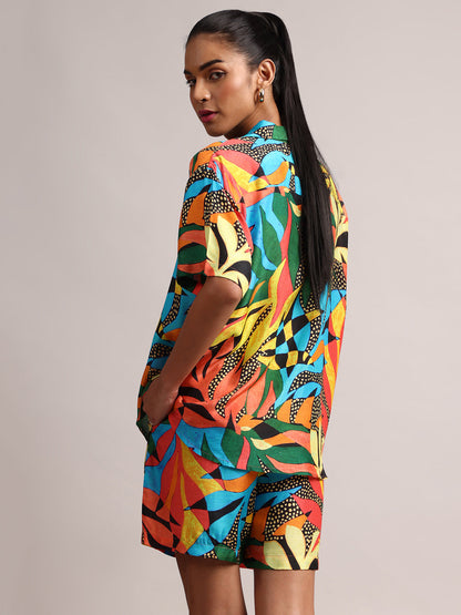 Zaccai Women's Multi Muslin Tropical Co-Ords - Distacart