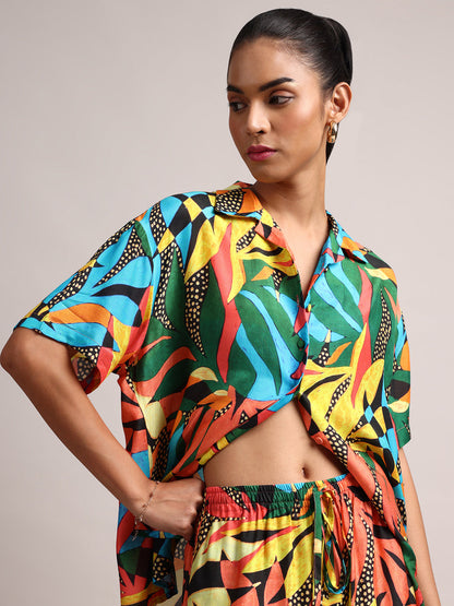 Zaccai Women's Multi Muslin Tropical Co-Ords - Distacart